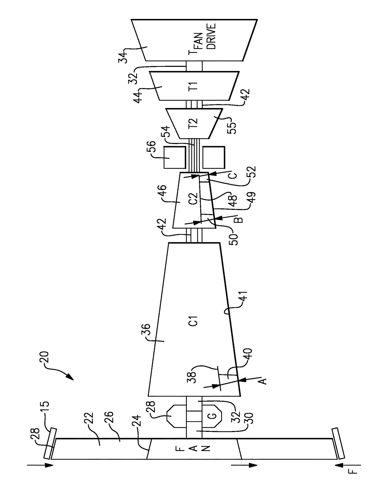 Compressor areas for high overall pressure ratio gas turbine engine