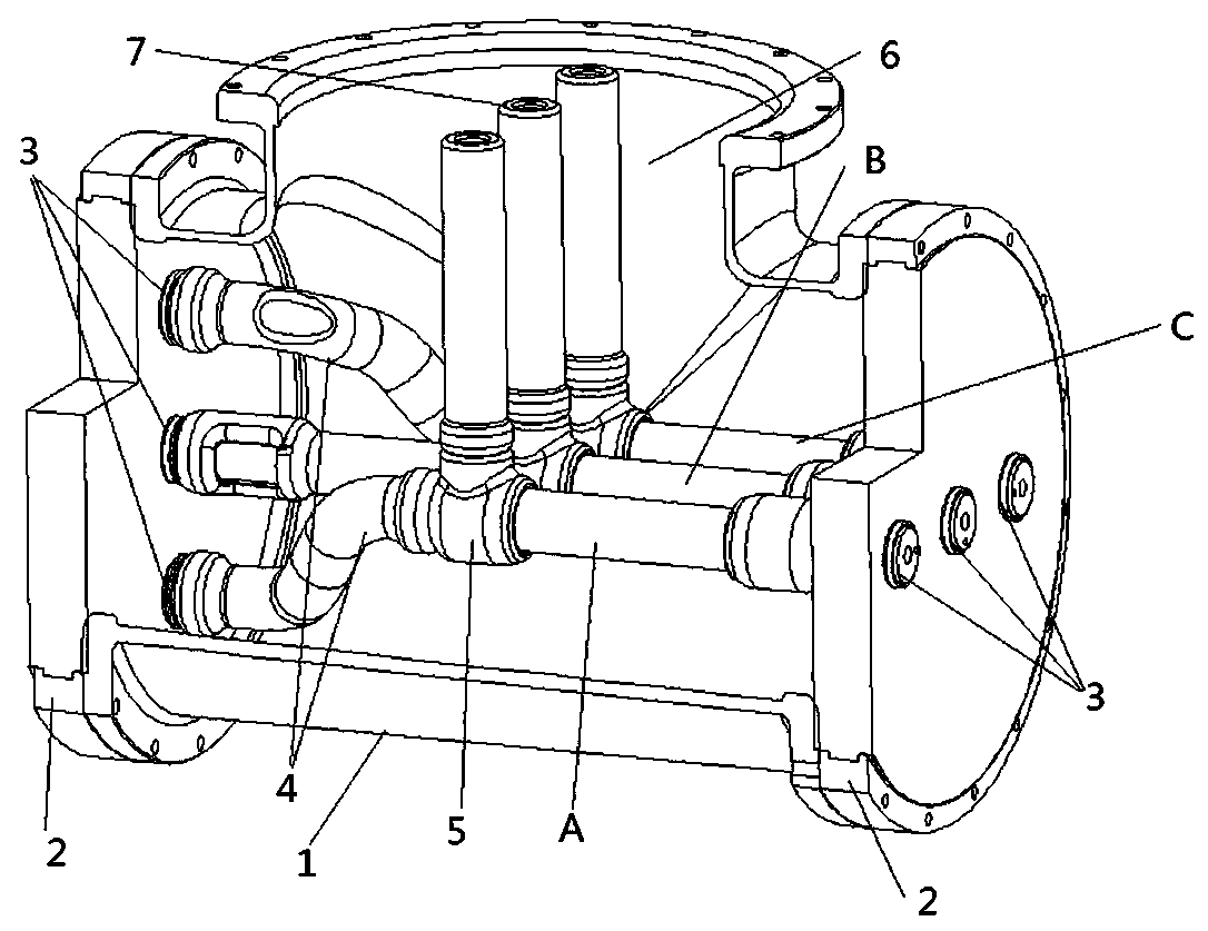 Three-phase conductor conversion joint