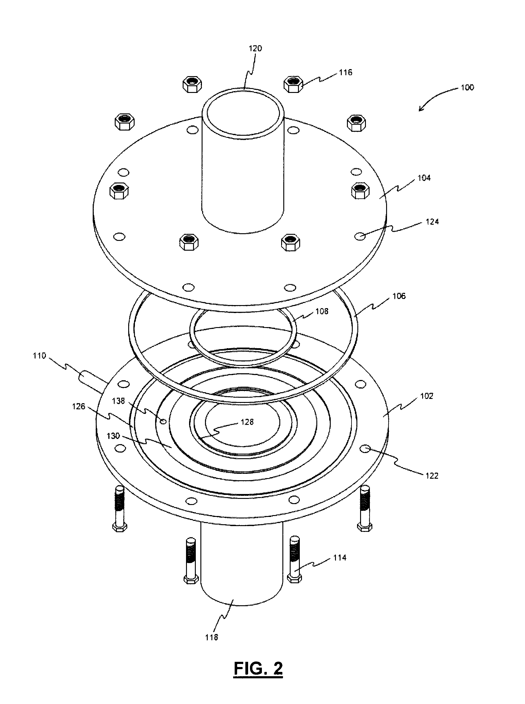 Conduit connection apparatus with purge gas