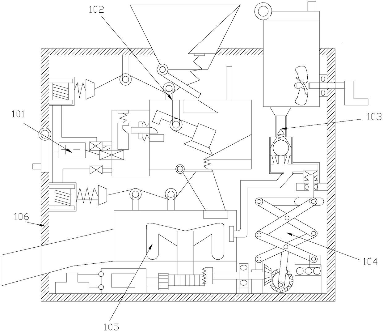 Material charging device for concrete powdery admixture