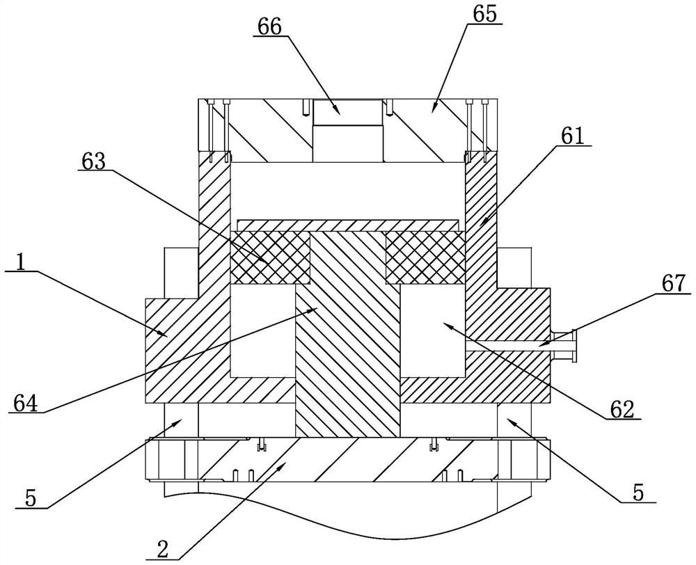 Composite hydraulic oil cylinder of large-tonnage powder hydraulic forming machine