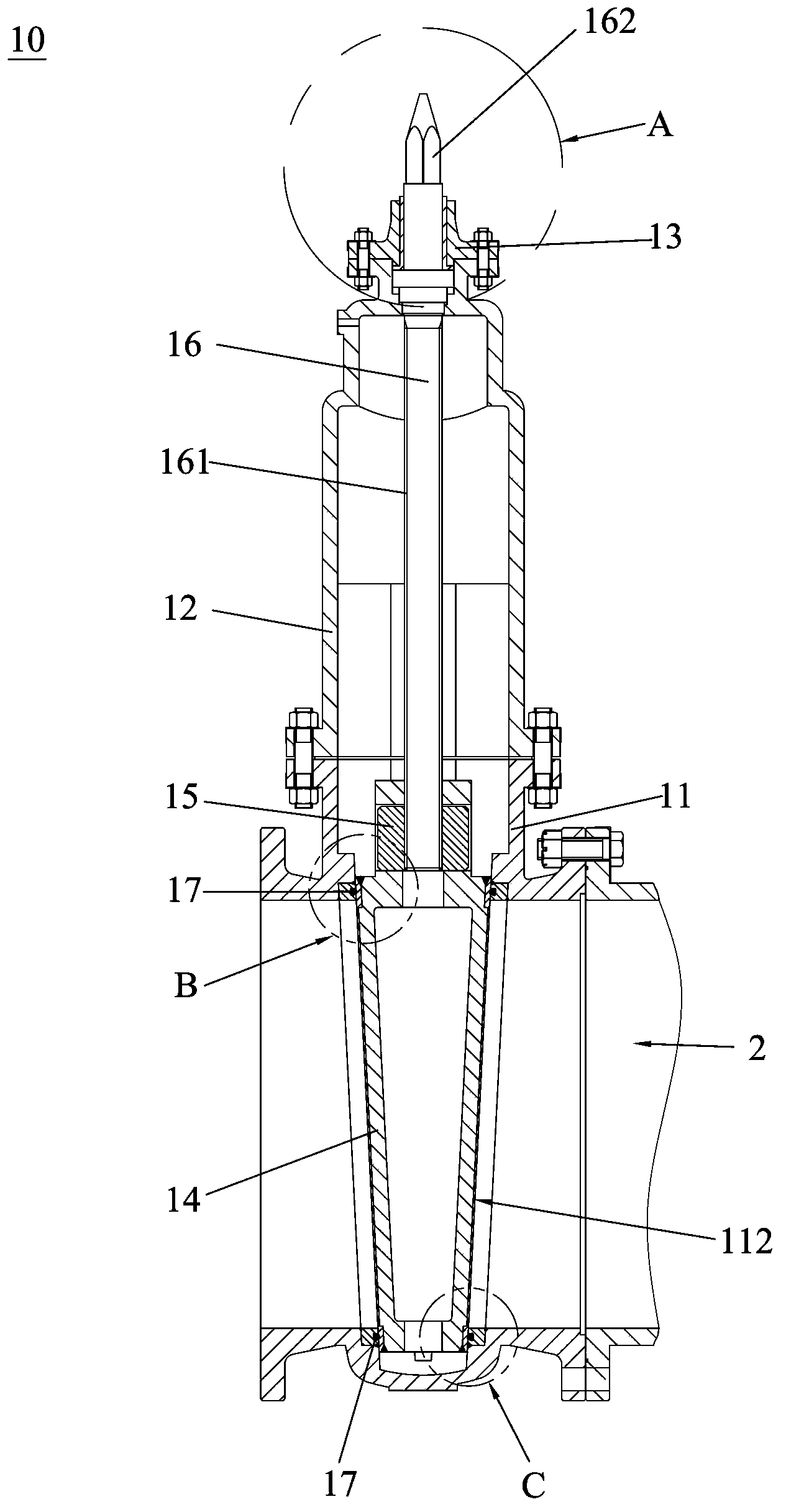 Gate valve of nuclear fuel transfer device