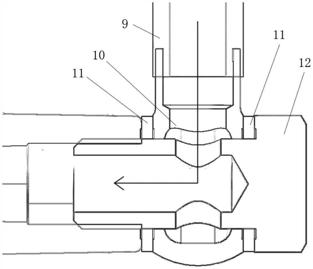 Spherical multi-way fluid joint structure