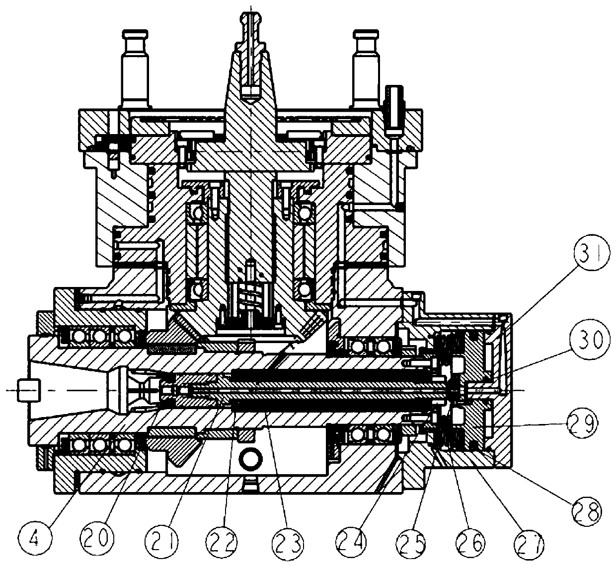 Automatic right-angle milling head device