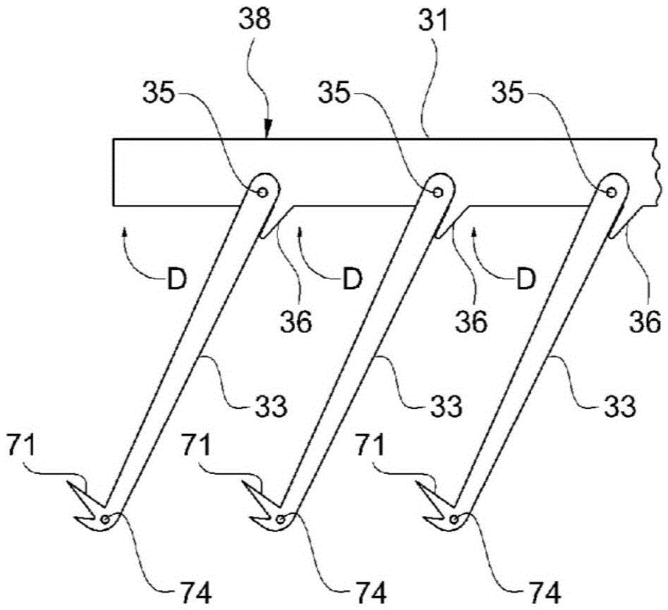 Protruding-and-bent laundry hanger drying device and laundry drying rack including same