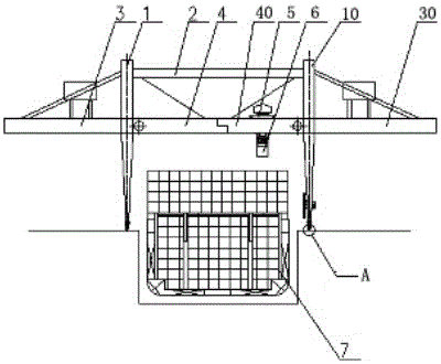 Container crane with double pitching mechanisms and loading and unloading method of container crane