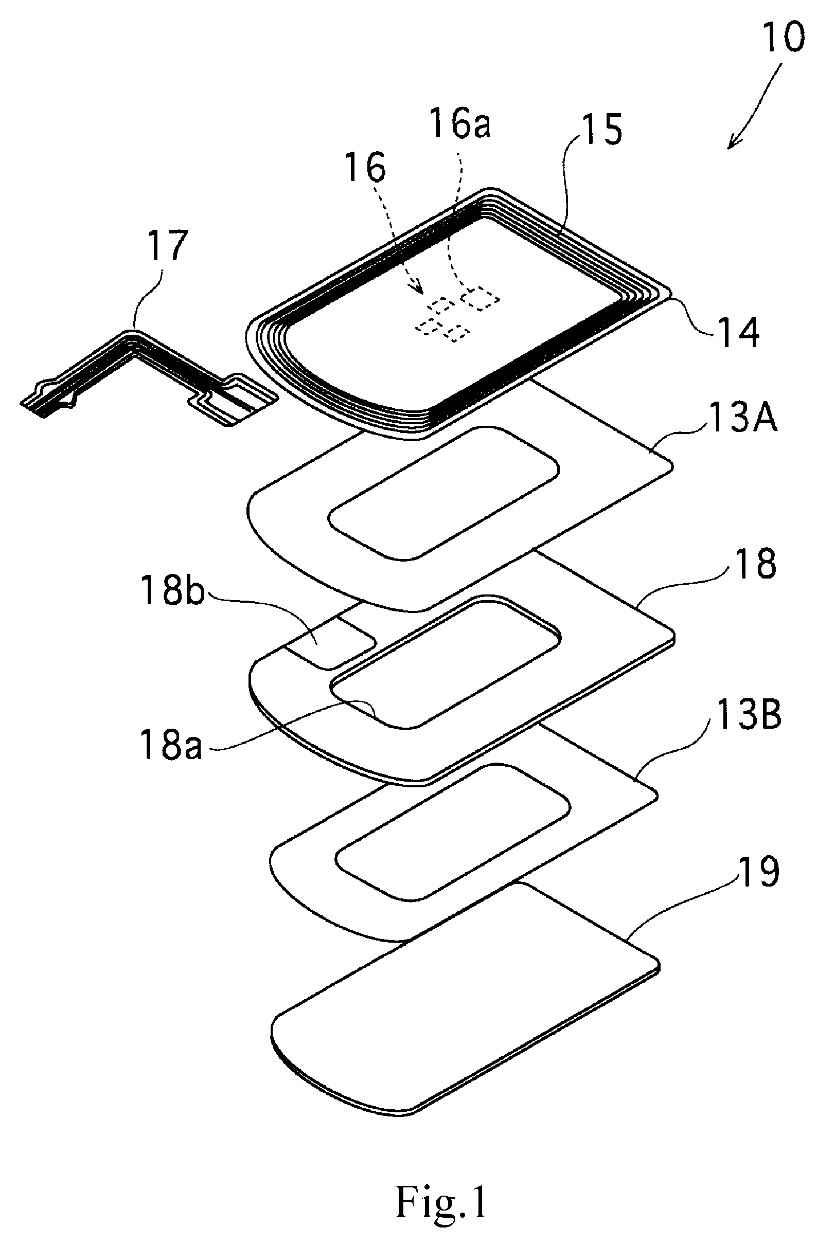 Antenna Module-Use Magnetic Core Member, Antenna Module, and Portable Information Terminal Having the Same
