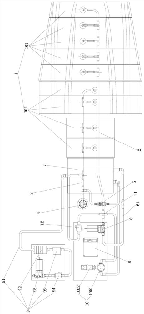Unmanned aerial vehicle fuel oil supply system and oil supply and refueling control methods