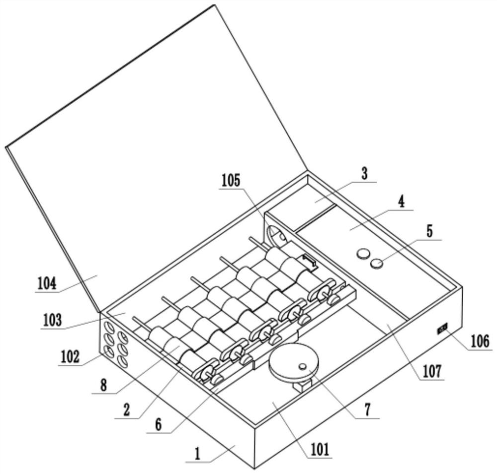 Storage box for micro sample injector and method of use