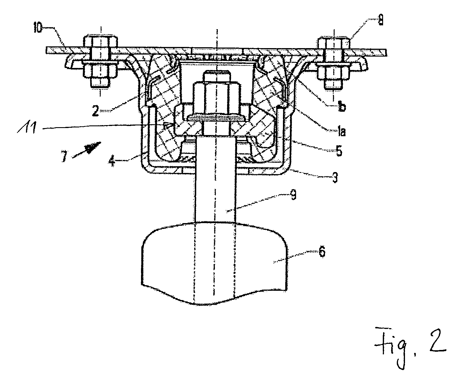 Bearing for wheel suspensions in a motor vehicle