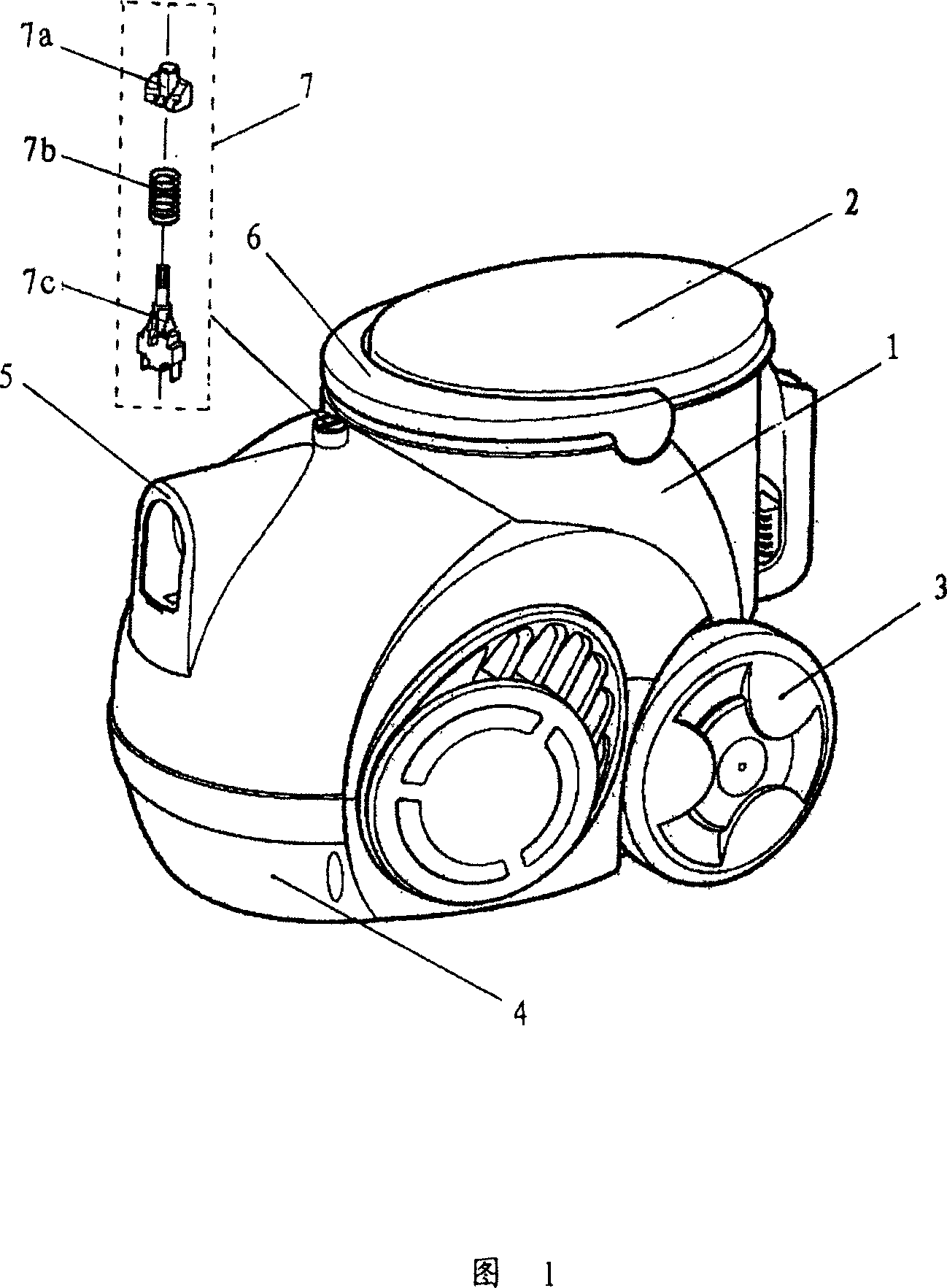 Built-in push-button switch for dust remover