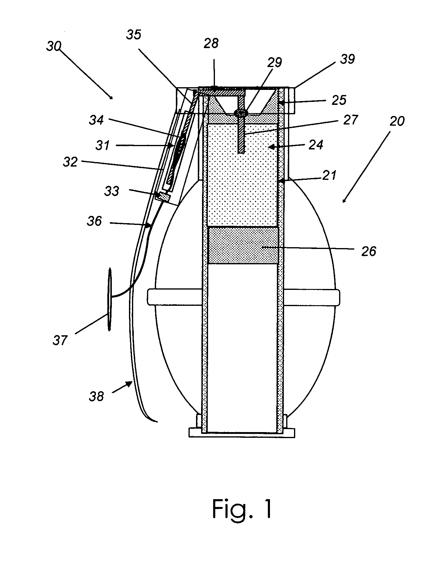 Igniter mechanism for toy hand grenade