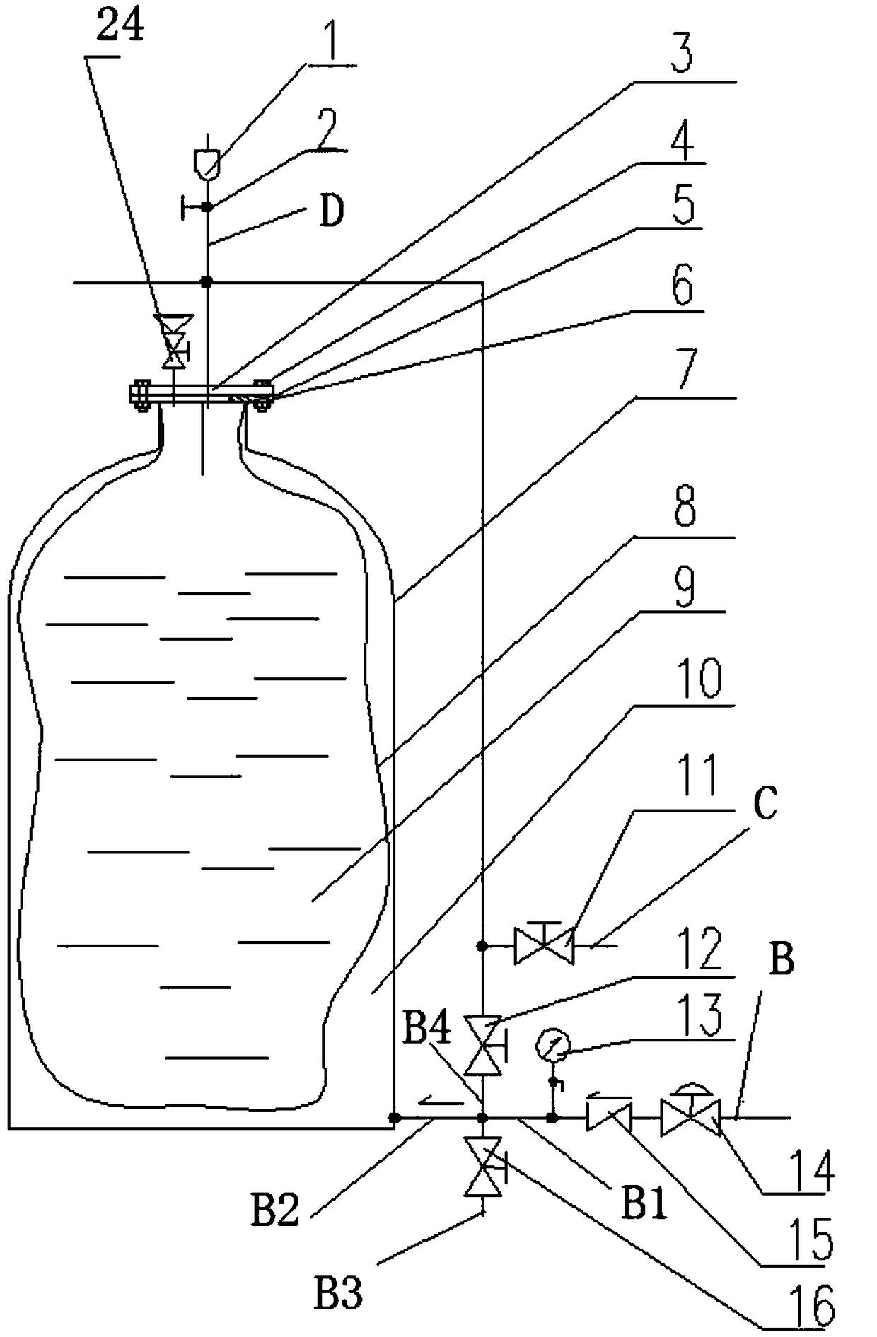 Miniature heating equipment liquid supplementation device
