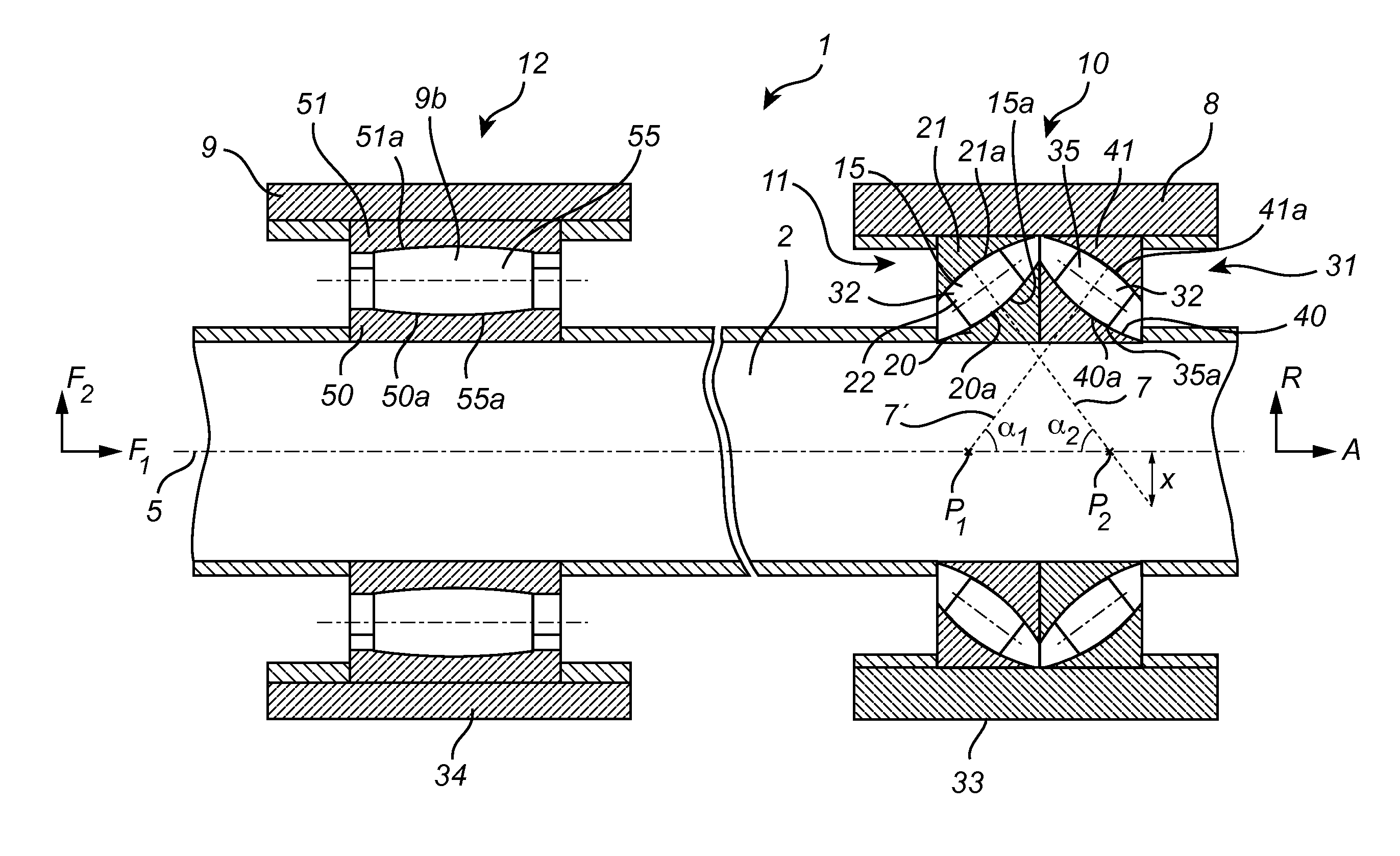 Bearing arrangement for fluid machinery application