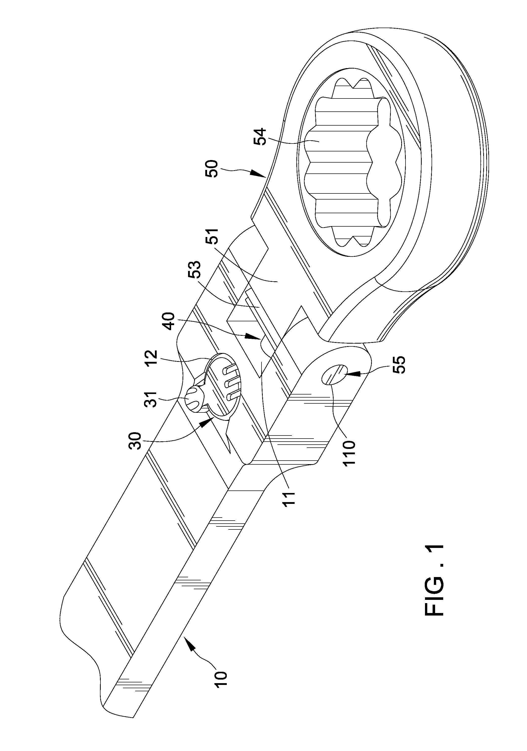 Tool head positioning structure for flexible wrench