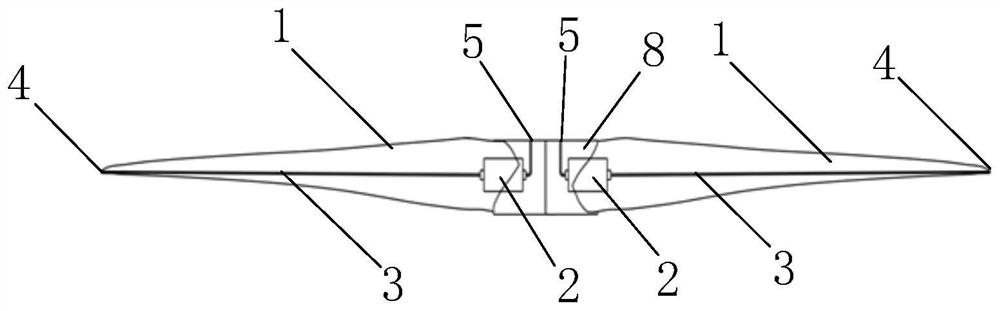 Adjacent space propeller with tip actively blowing air