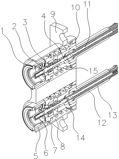 Multi-split bidirectional-floating onboard radio-frequency coaxial connector