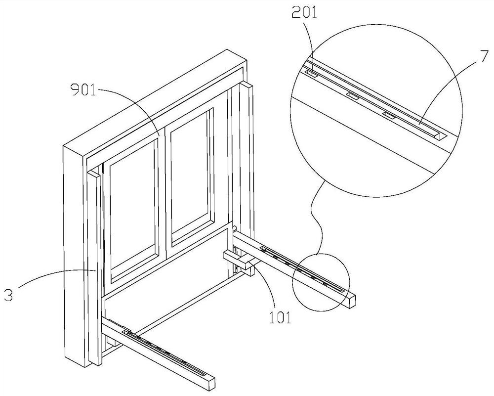 Based on the window frame and intelligent aluminum alloy window that can be rotated out of the multifunctional movable rod in both directions