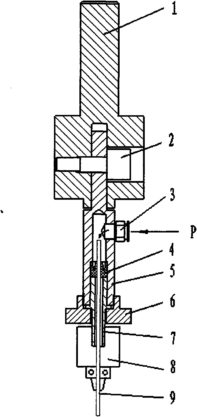 Inclined hole electrosparking processing device and method for adjusting position and angle of electrode