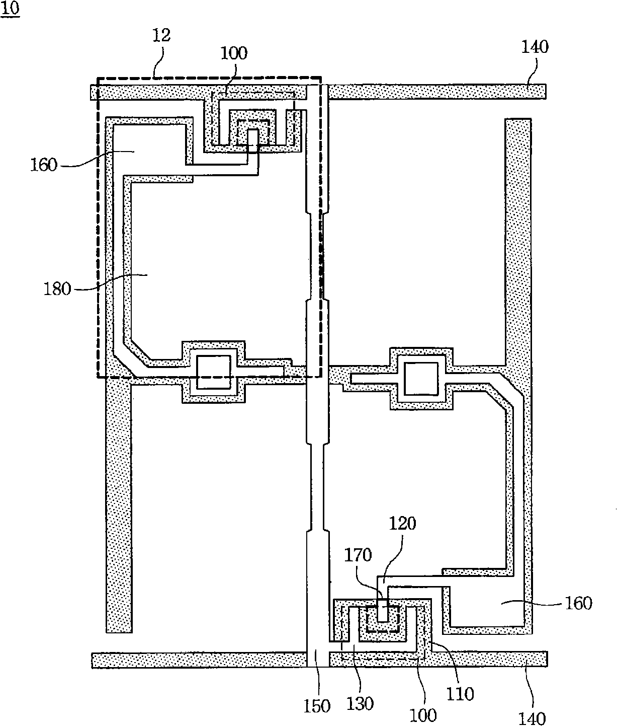 Pixel construction and thin-film transistor thereof