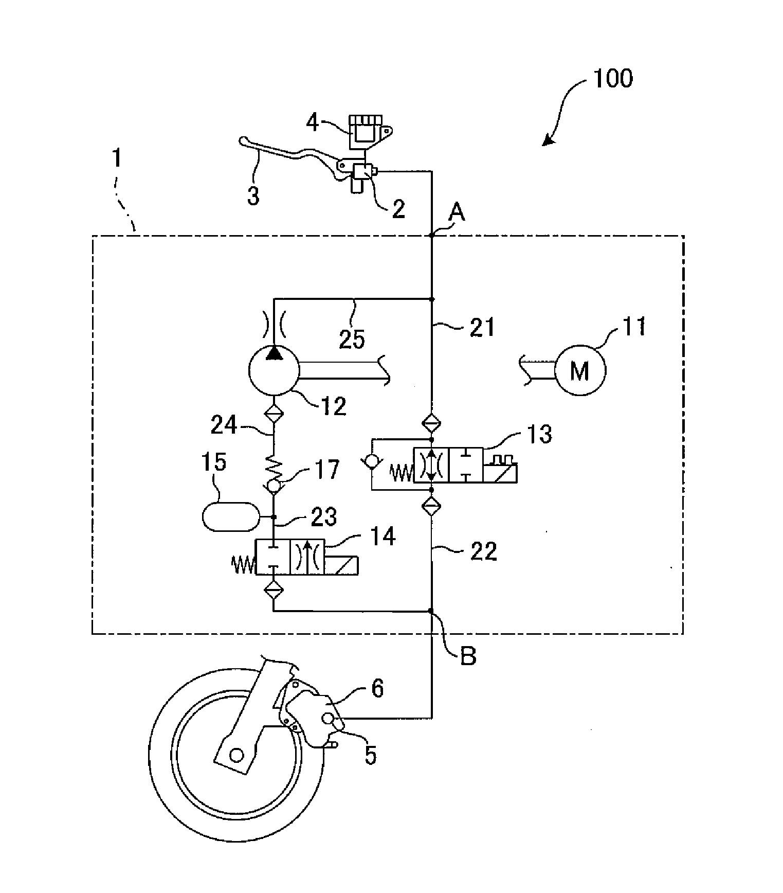 Abs hydraulic unit