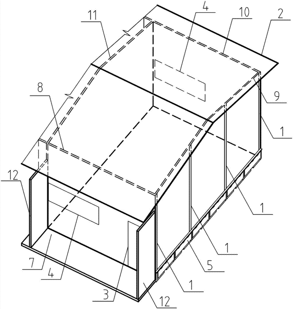 A prefabricated house suitable for high-density transitional resettlement areas that promotes neighborhood communication