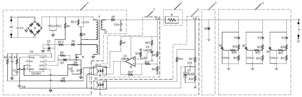 Ia protection grade intrinsically safe power supply circuit with constant voltage output for coal mine