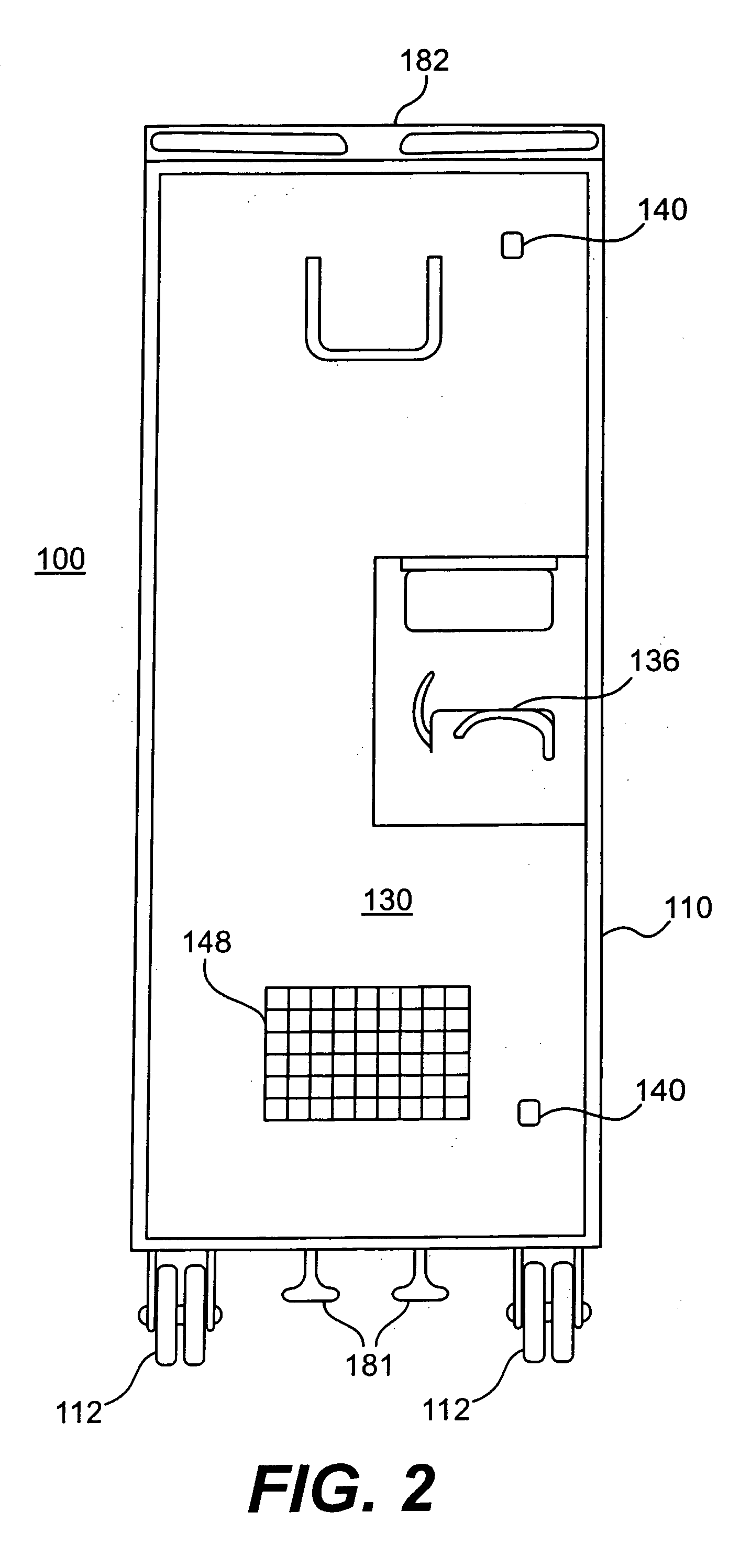 Catering cart having gravity-feed and counter system