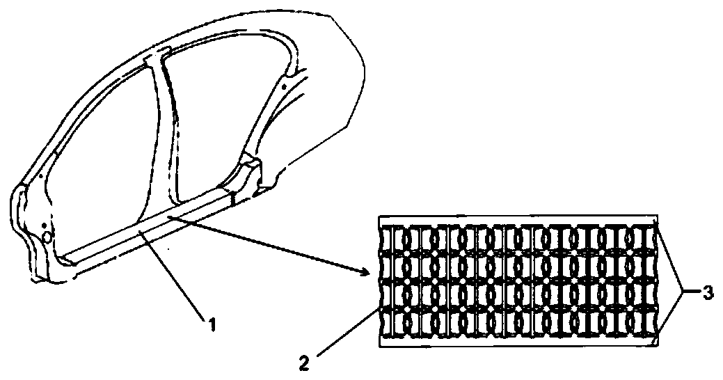 A car door sill with micro-cell filling layer