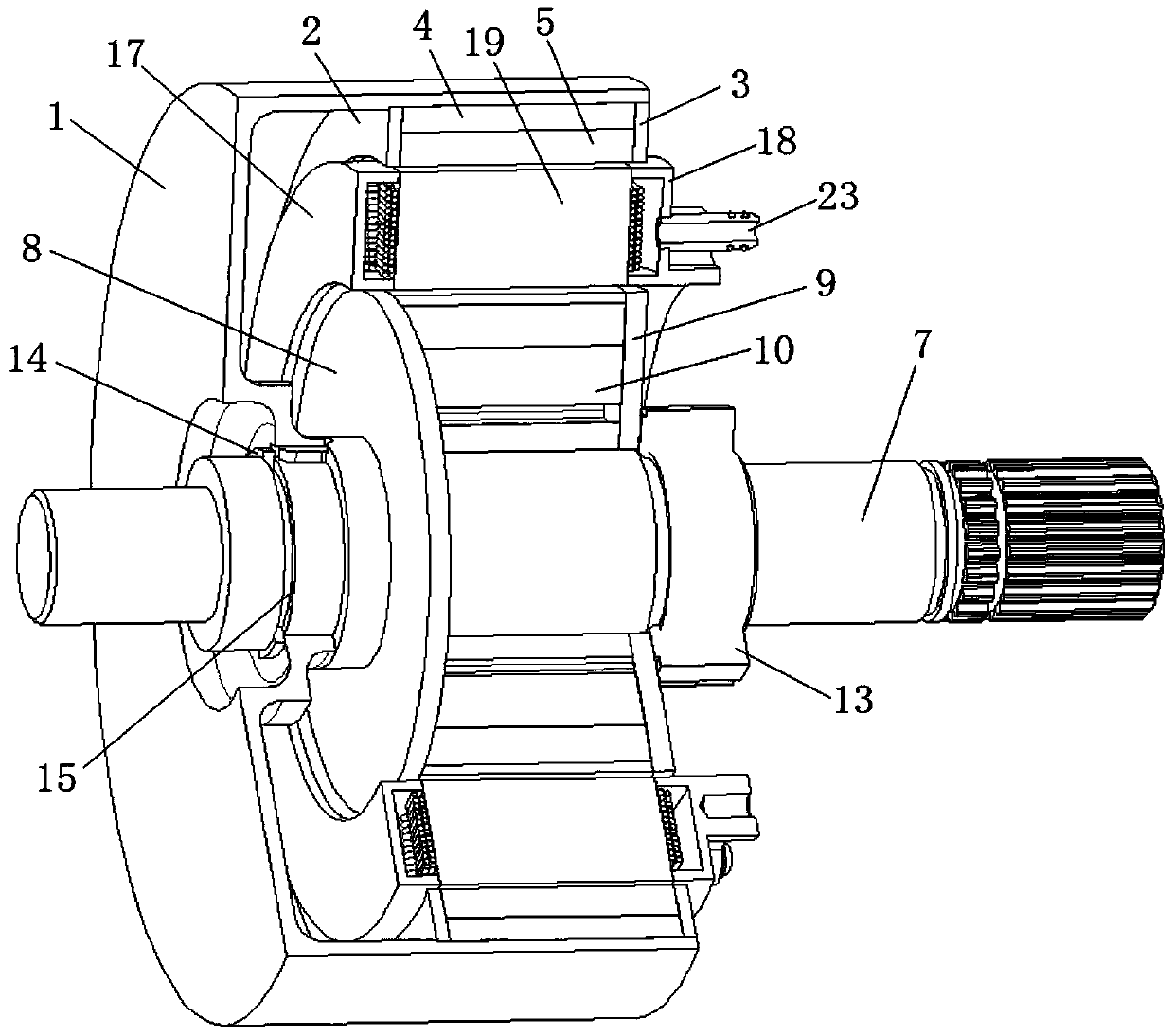 Double-rotor yoke-free radial magnetic flux direct-cooling motor