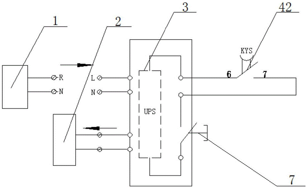 A machine-room-less elevator ups rescue control circuit