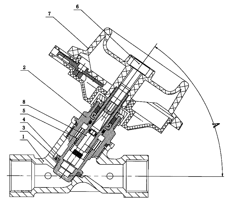 Inclined balance valve