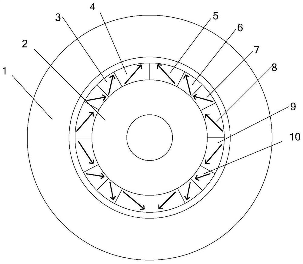 Method for optimizing four-section Halbach array list attached permanent magnet motor