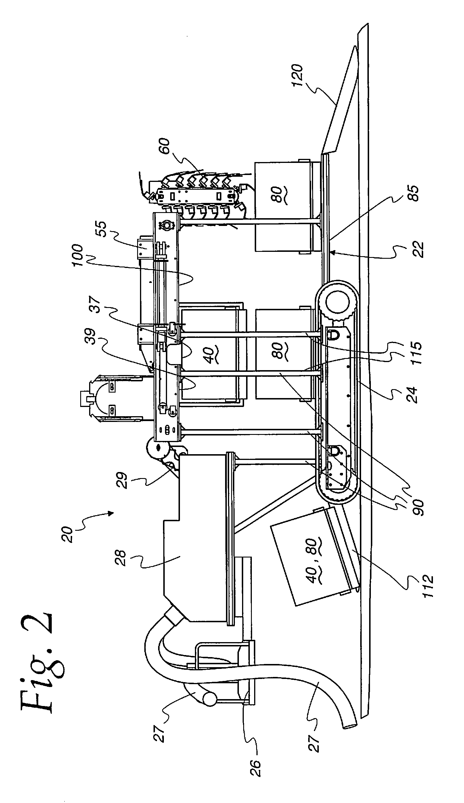 Mobile system for improving the picking and preliminary processing of apples, citrus, stone fruit and like objects