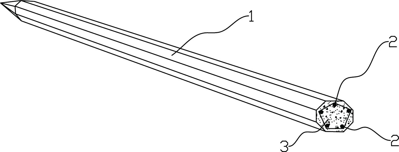 Octagonal pile and foundation structure applying octagonal pile