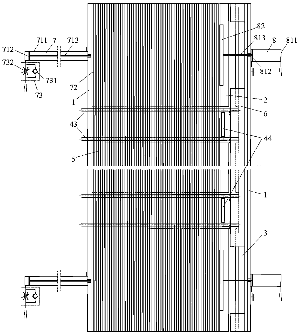 A mechanical billet assembly device for side-pressed bamboo glulam laminates