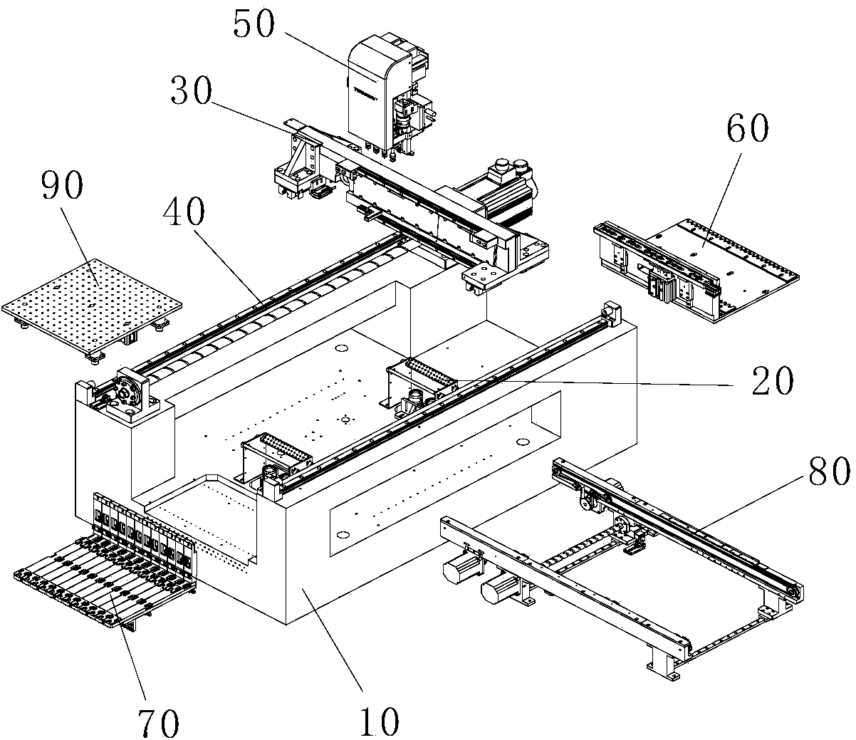Chip mounter and bottom lens visual system thereof