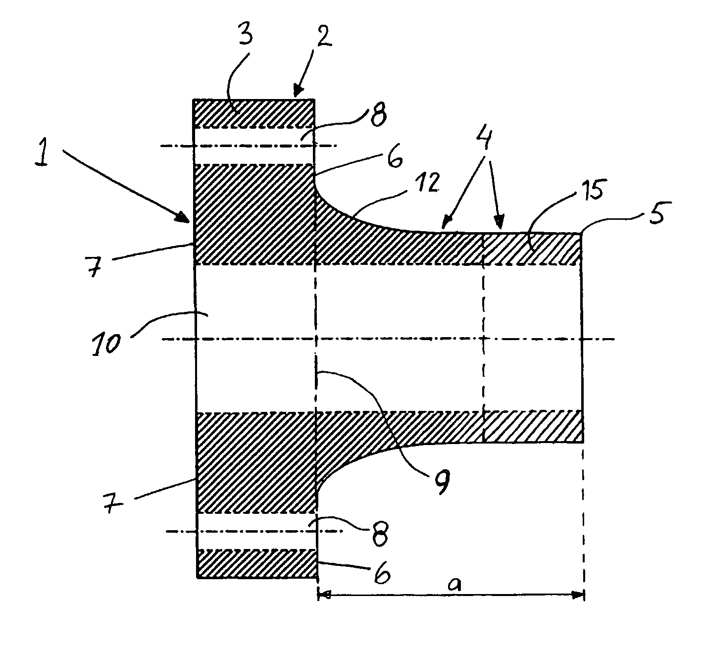 Method for manufacturing a flanged element and a flanged element