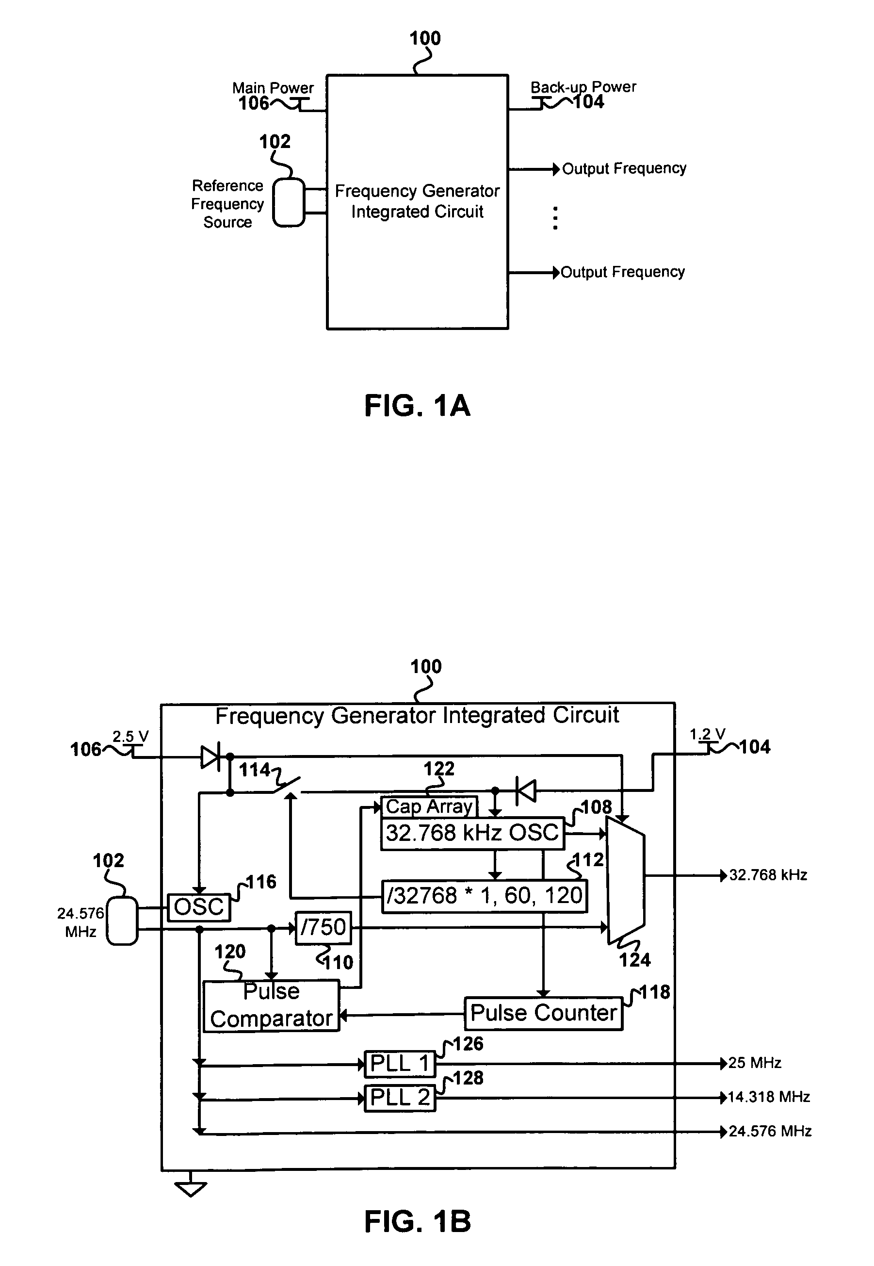 Integrated circuit frequency generator
