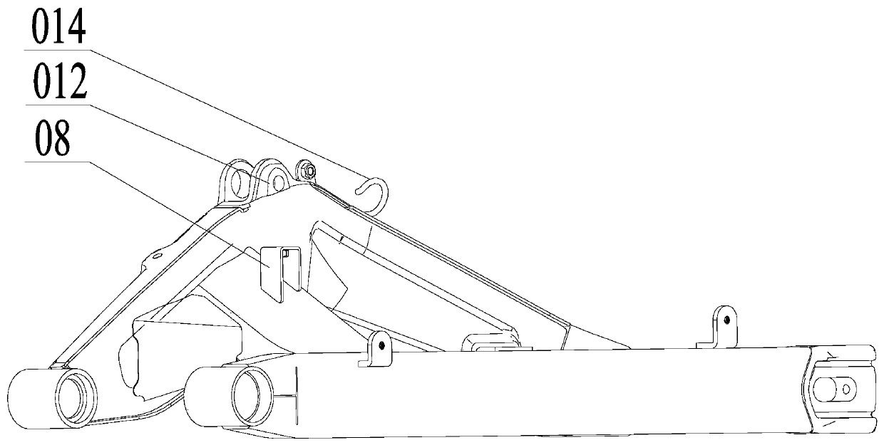 A processing method for a flat fork tooling combination of a vehicle frame