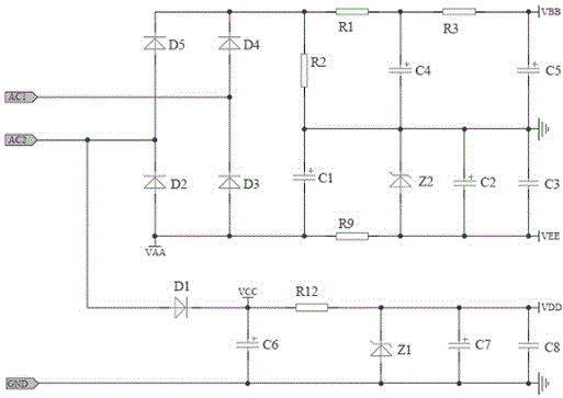 Voltage stabilizing circuit of alternating current voltage stabilizer
