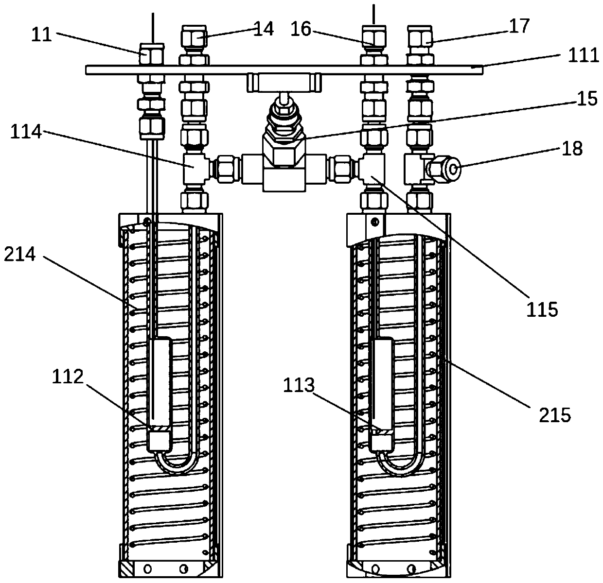 Online detection system and method combining bipolar miniature fixed bed reactor with photoionization mass spectrum