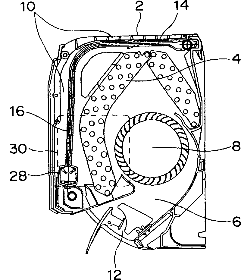 Filtering device of an air conditioner