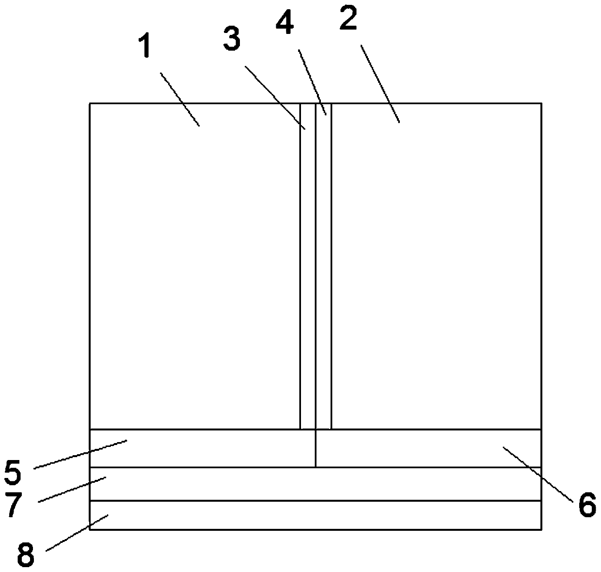 Closing technology of skirting board below novel combined cabinet bodies