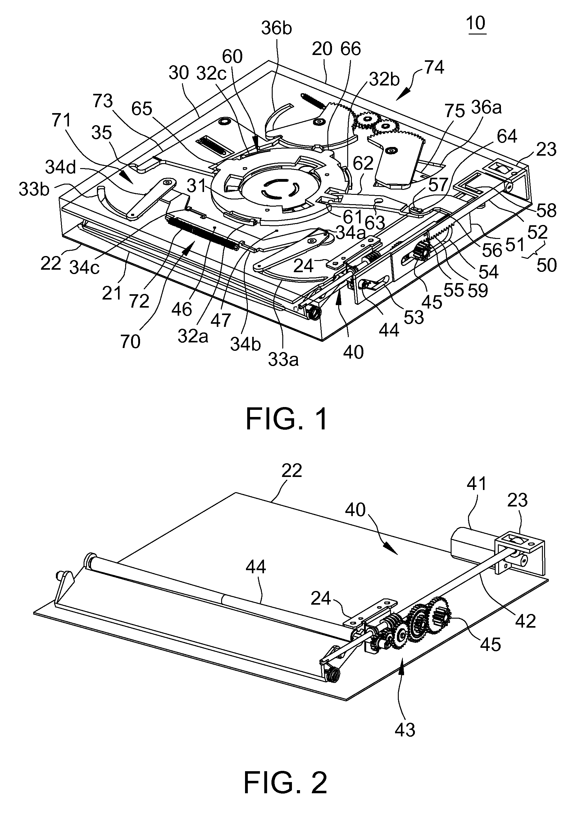 Slot-in optical disk drive
