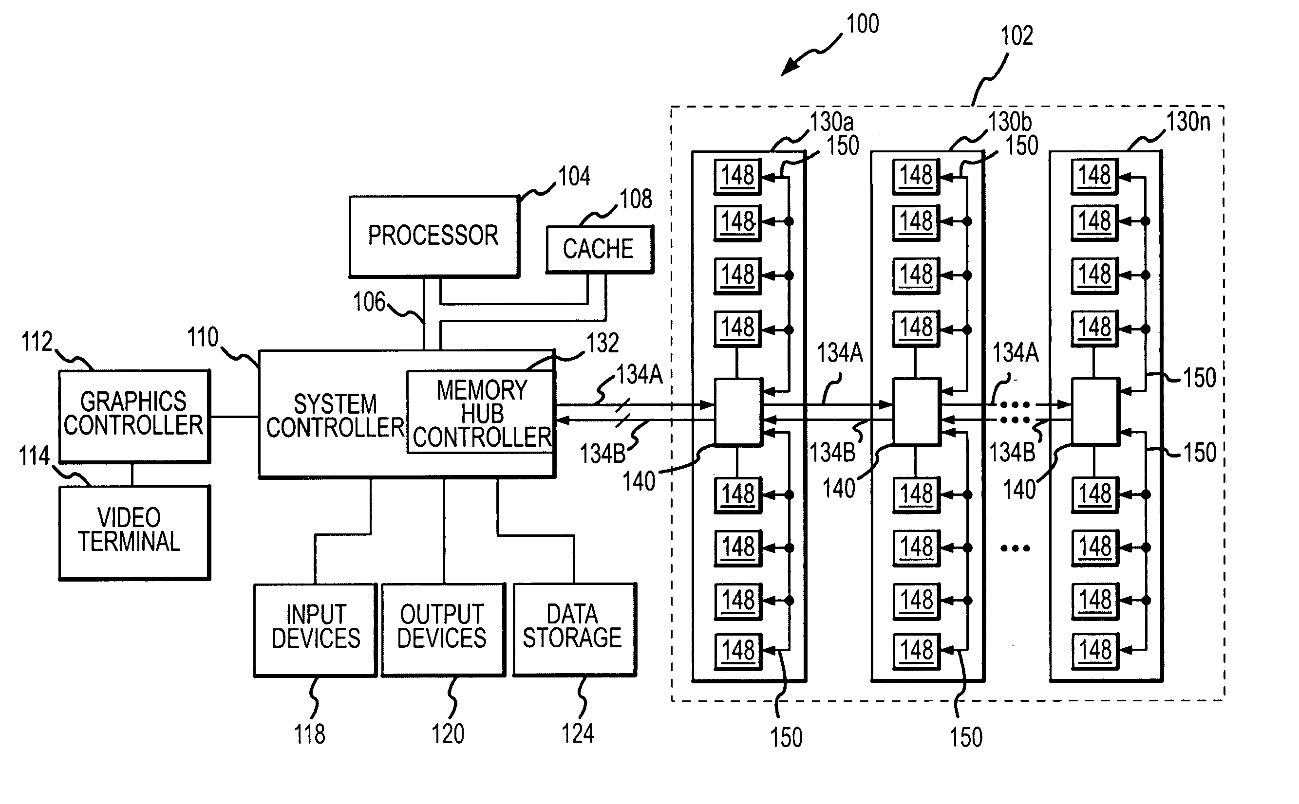 Arbitration system having a packet memory and method for memory responses in a hub-based memory system