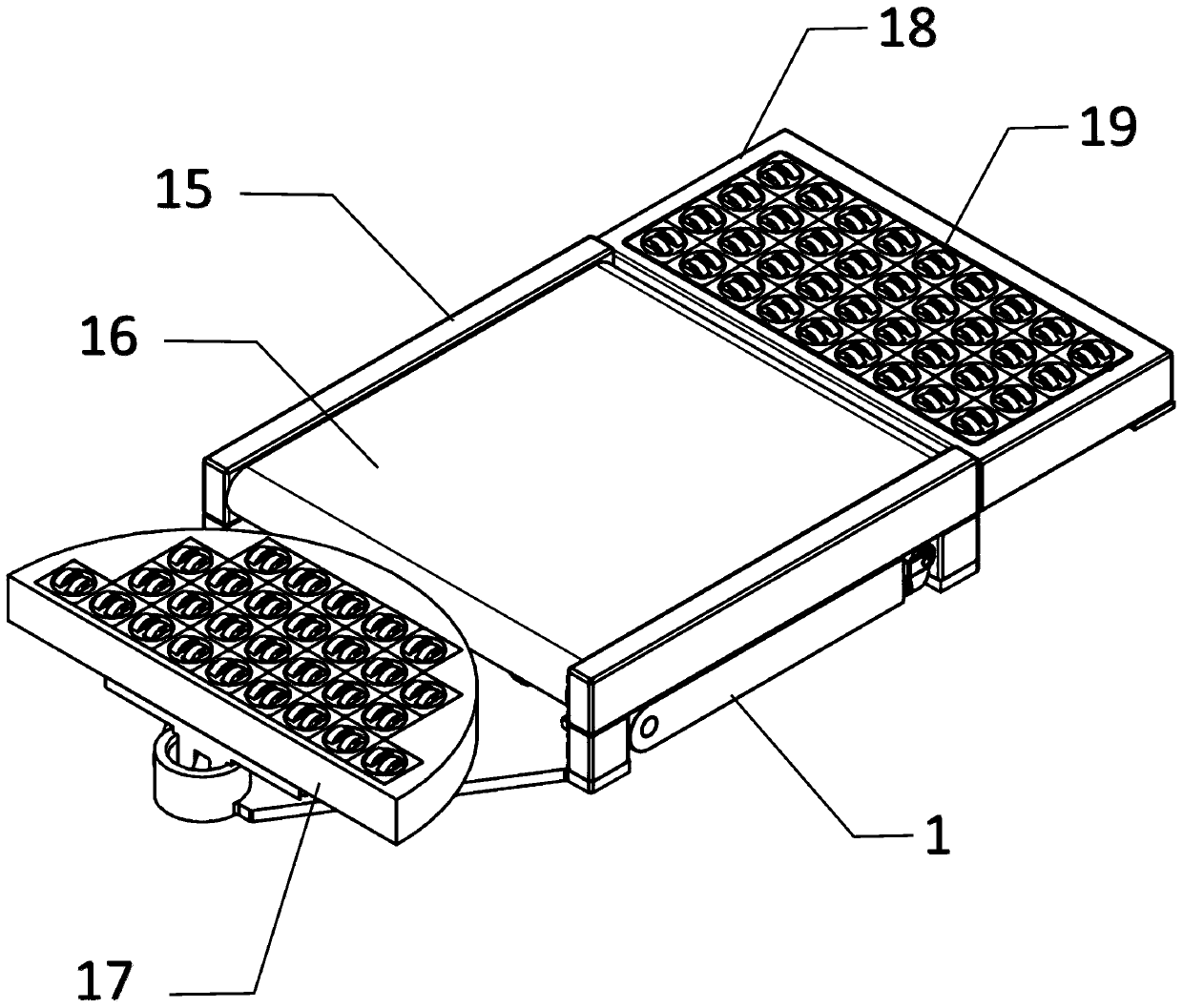 Supporting device for flexible transmission units