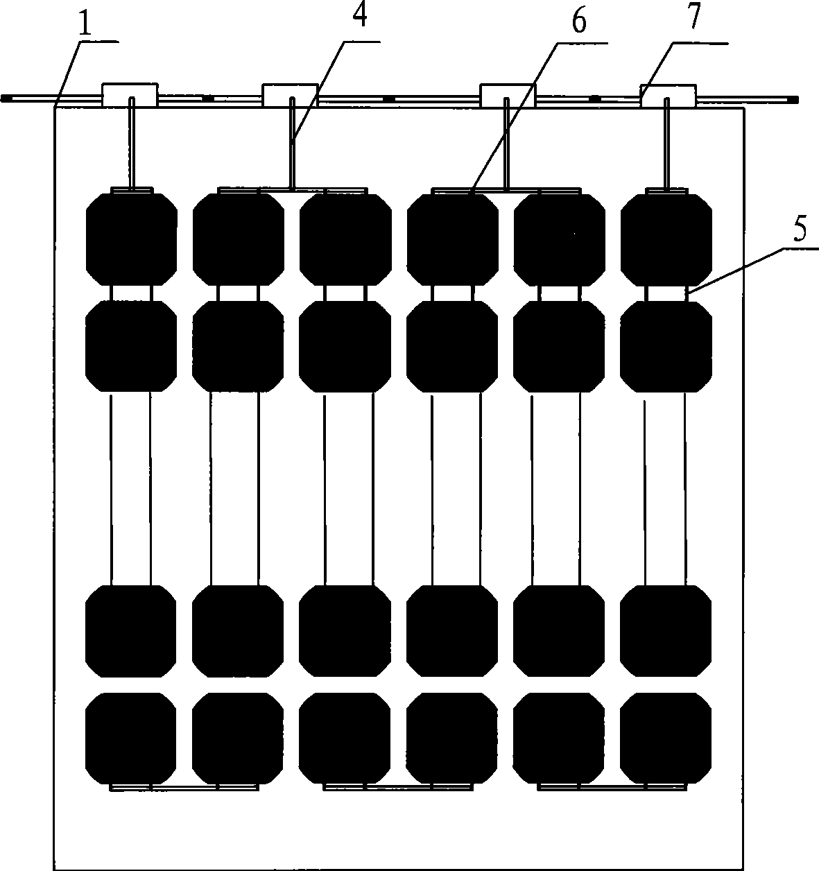 Double side photovoltaic battery wall component and manufacturing process thereof