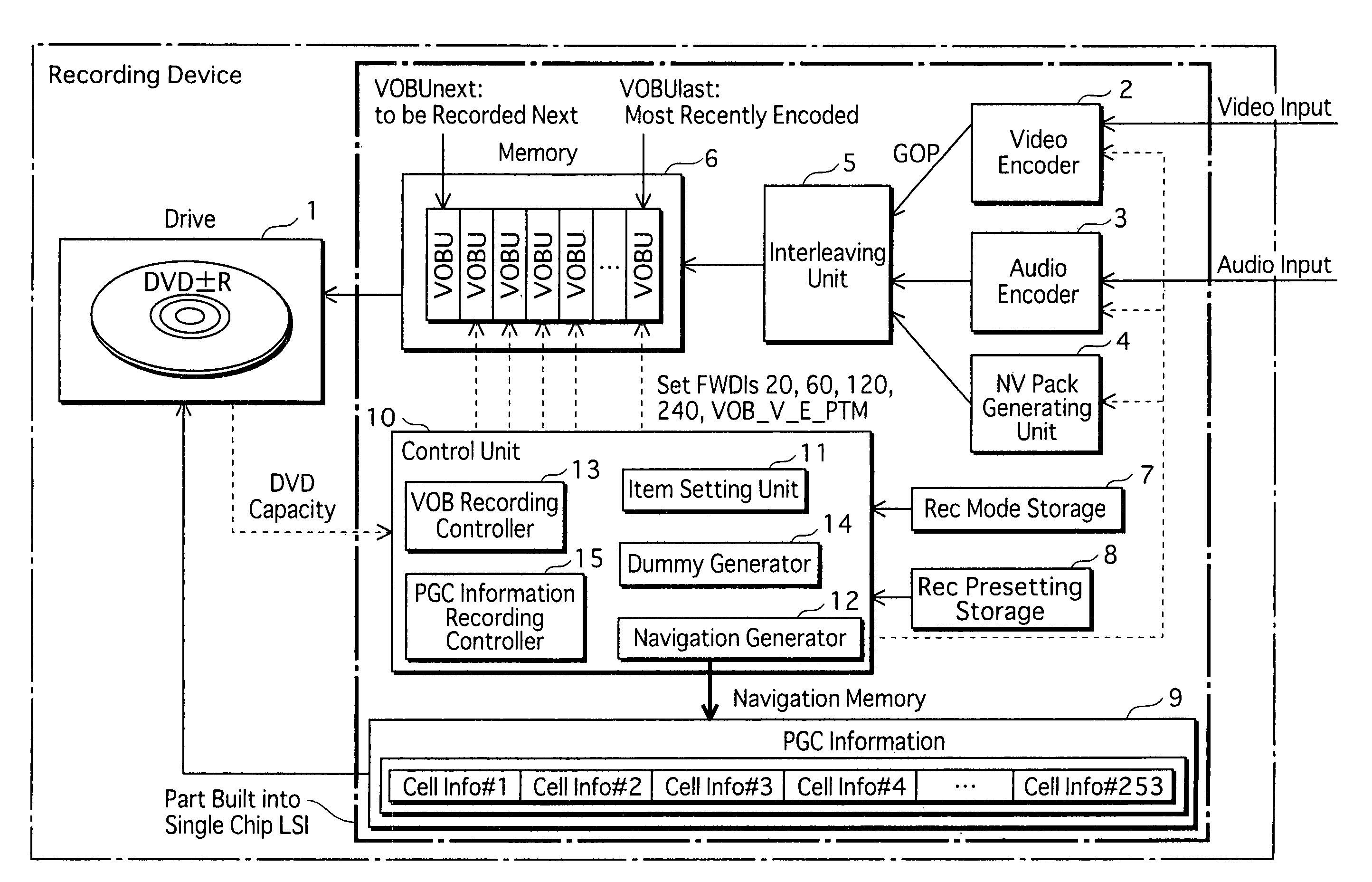 Device and method for recording real-time data