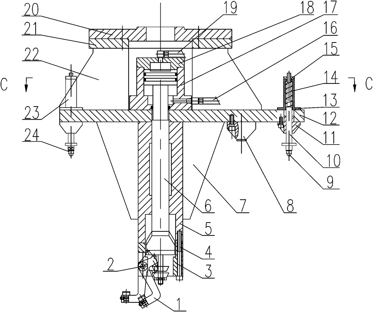 A grabbing method with claw structure for automatic grabbing of engine casing